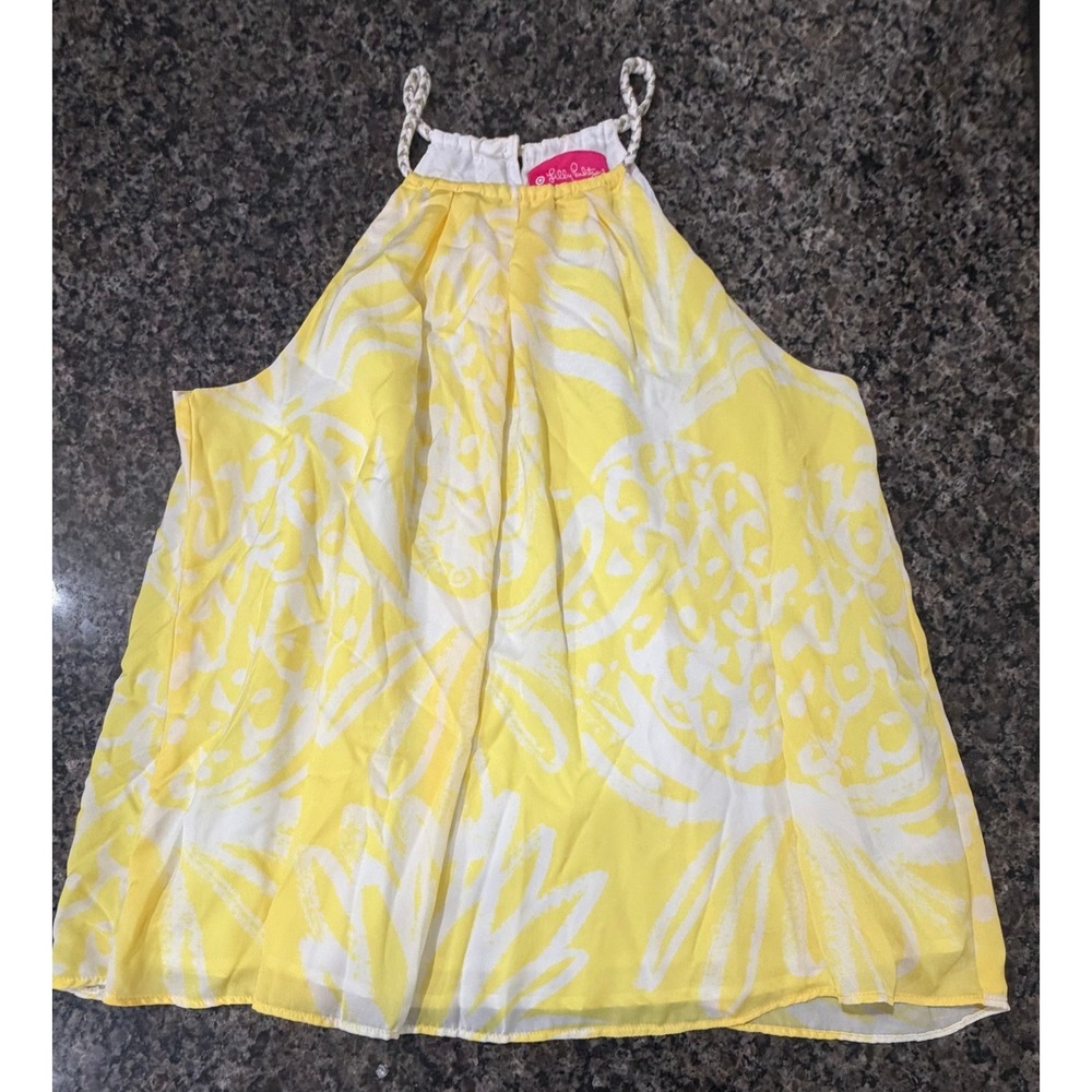Lilly Pulitzer for Target Yellow Pineapple Halter Top Braided Straps Large